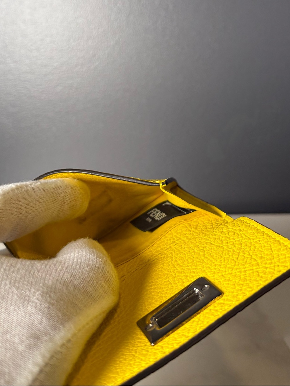 Yellow Leather Card Holder FENDI